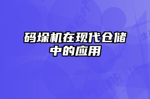 碼垛機在現(xiàn)代倉儲中的應(yīng)用